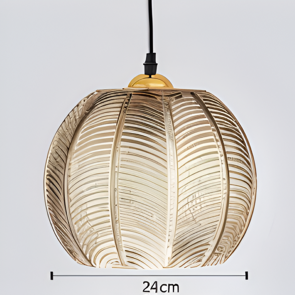 LeafyRib Pendellampa - Retro Modern Ribbad Glas Hänglampa