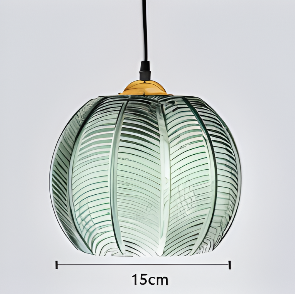 LeafyRib Pendellampa - Retro Modern Ribbad Glas Hänglampa