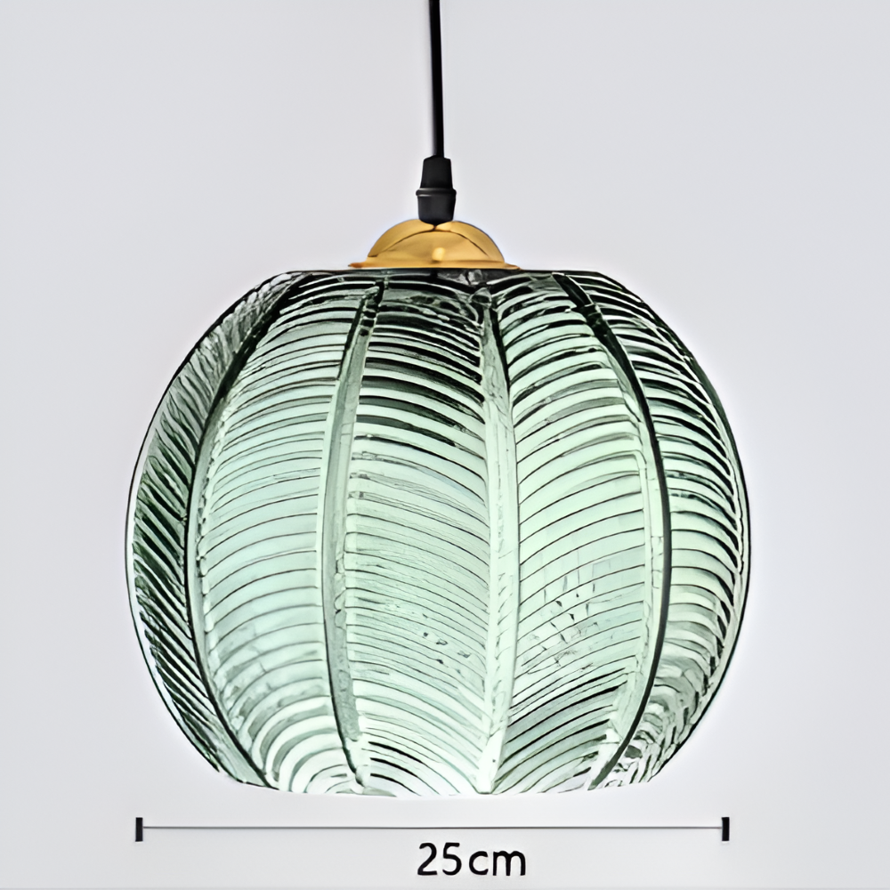 LeafyRib Pendellampa - Retro Modern Ribbad Glas Hänglampa