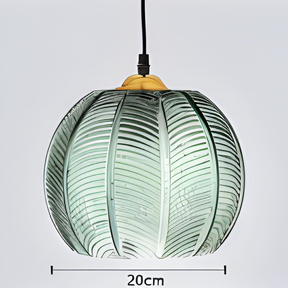LeafyRib Pendellampa - Retro Modern Ribbad Glas Hänglampa