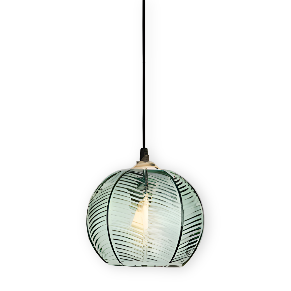 LeafyRib Pendellampa - Retro Modern Ribbad Glas Hänglampa
