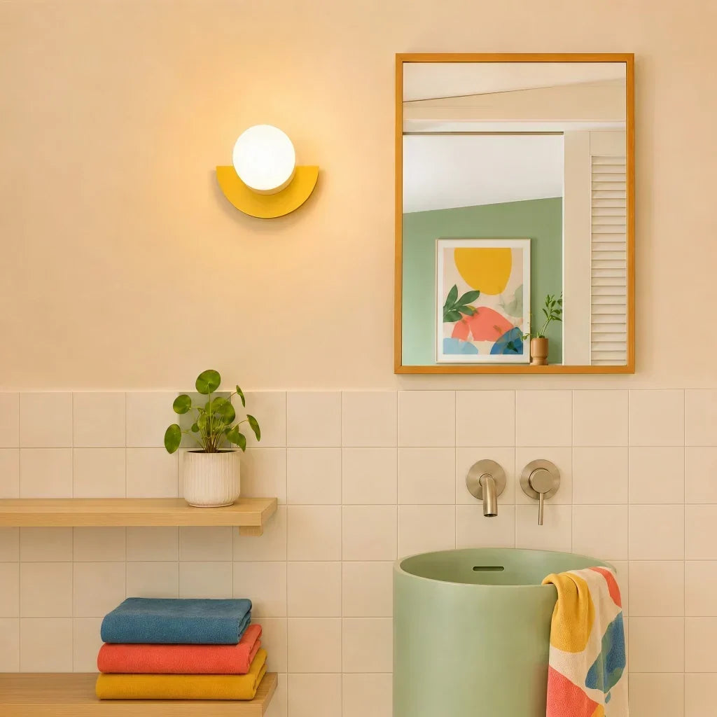Modern väggbelysning med minimalistisk och färgglad form