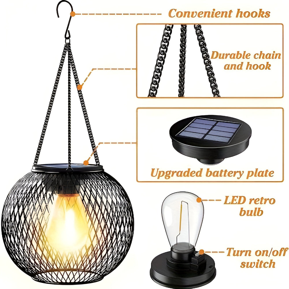 Lumentalic Solarlampa - Vattentäta Hänglampor Set - Solarlampa för Upphängning