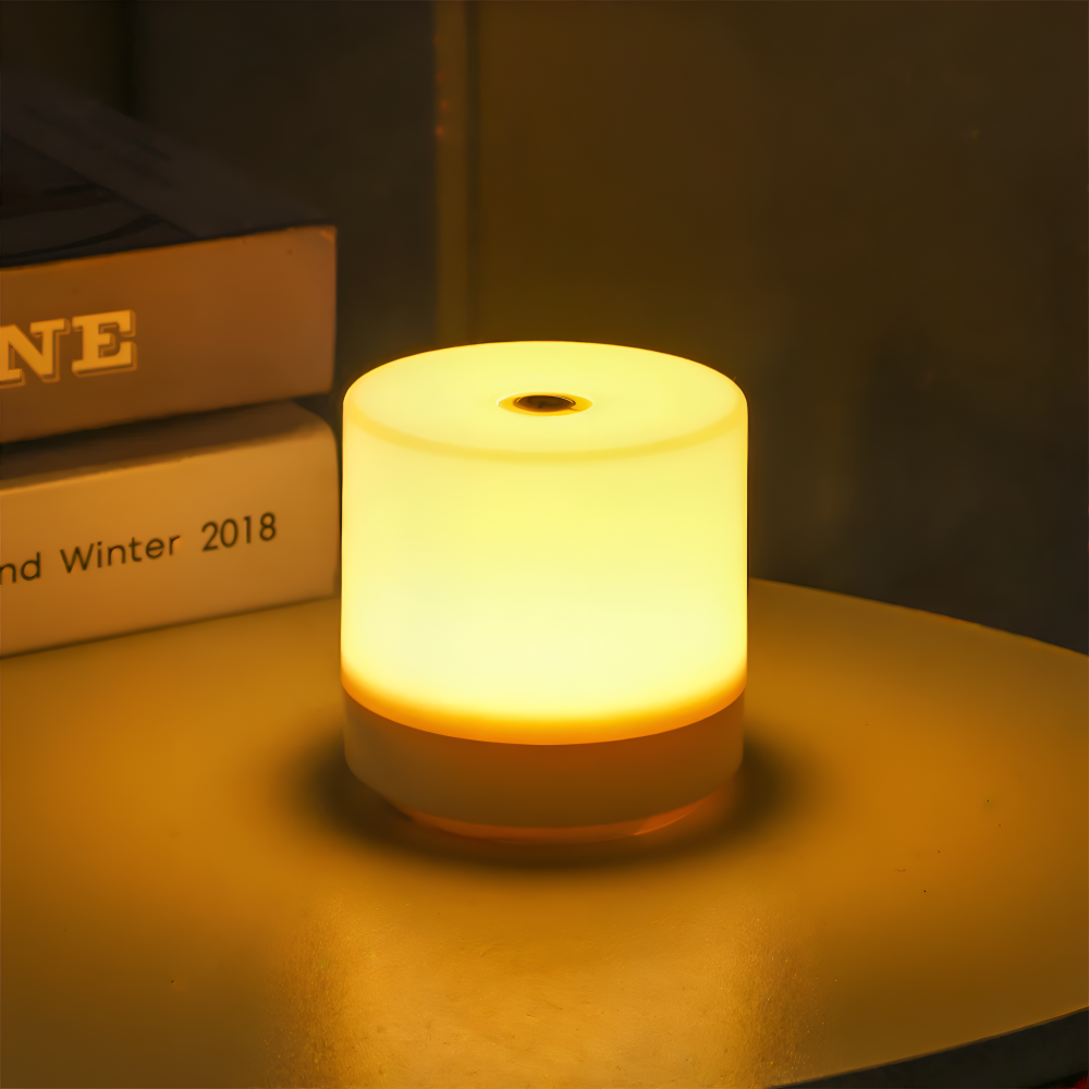 LuminoTap - USB Drivet Cylindriskt Mini Nattljus - Lampa med Touch Dimmer