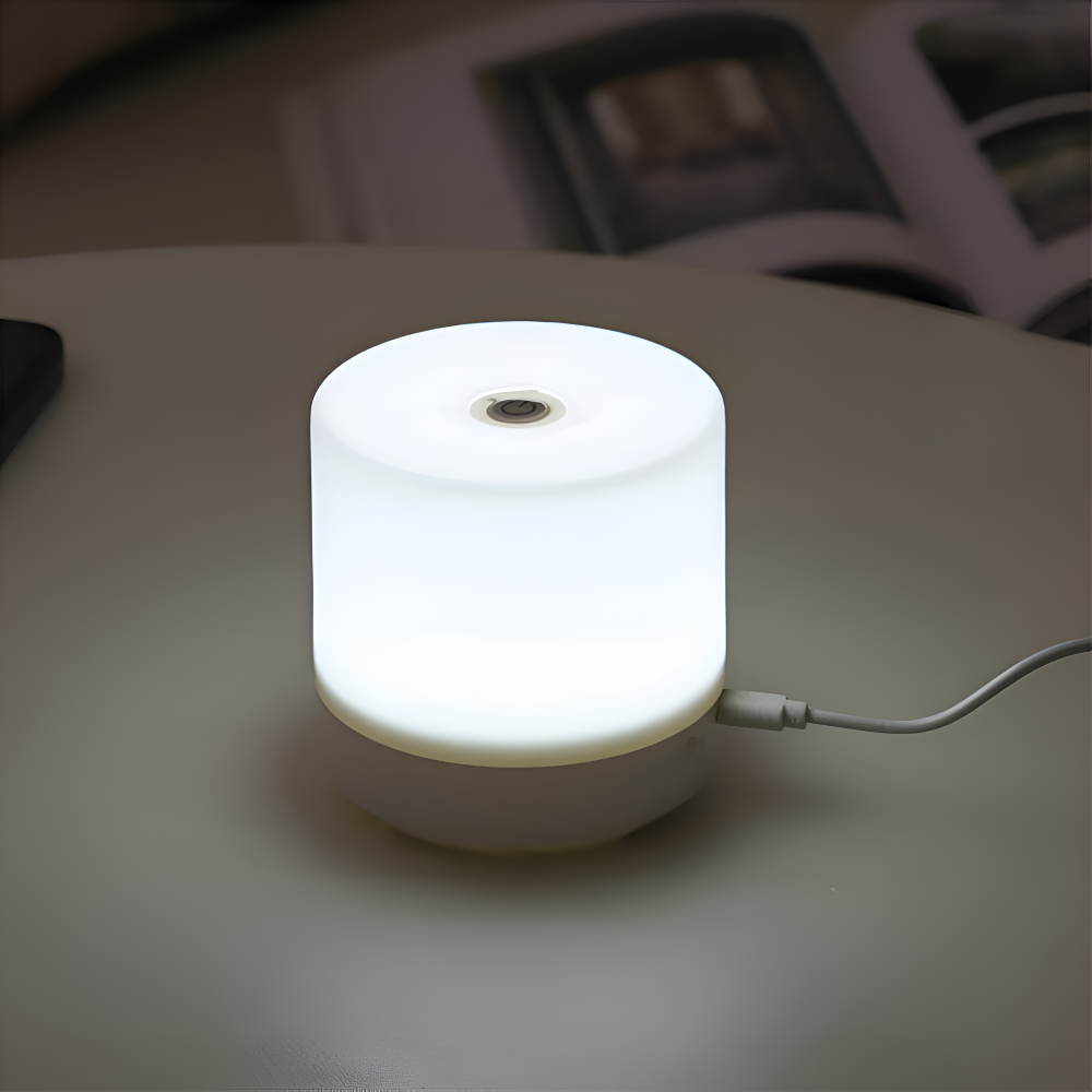 LuminoTap - USB Drivet Cylindriskt Mini Nattljus - Lampa med Touch Dimmer