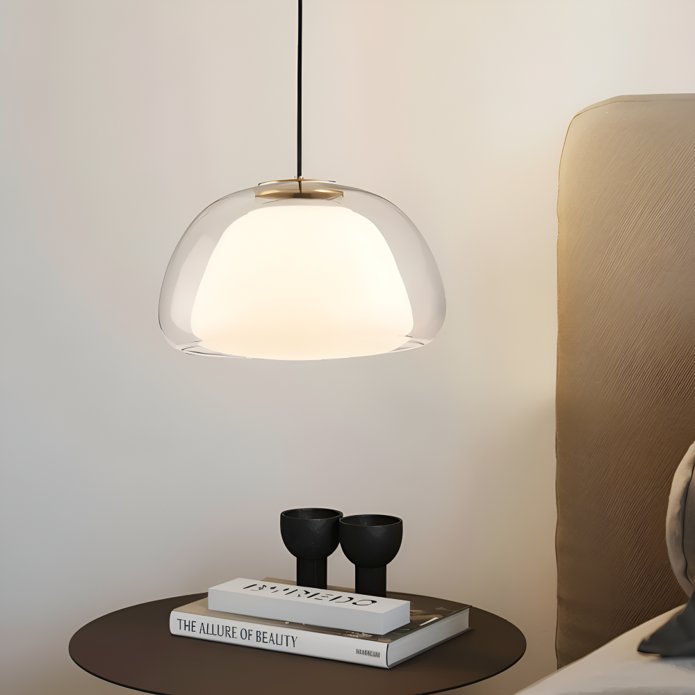LustreJell - Modern Kräm Glas Pendellampa - Transparent Jelly LED Hänglampa