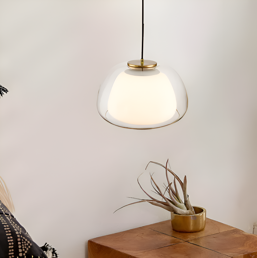 LustreJell - Modern Kräm Glas Pendellampa - Transparent Jelly LED Hänglampa