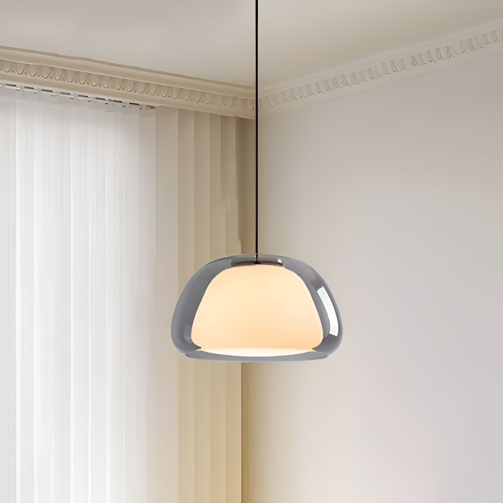 LustreJell - Modern Kräm Glas Pendellampa - Transparent Jelly LED Hänglampa