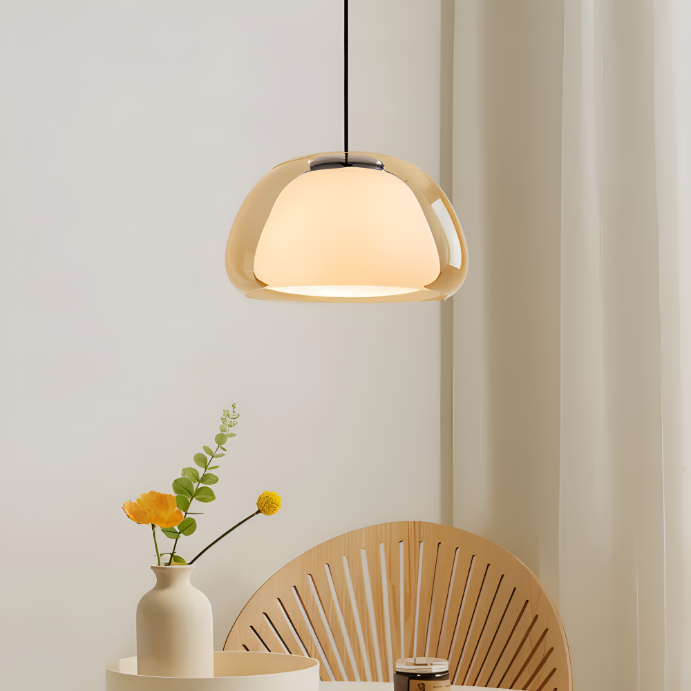 LustreJell - Modern Kräm Glas Pendellampa - Transparent Jelly LED Hänglampa