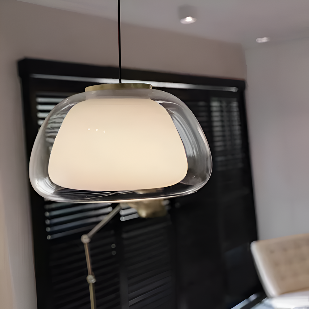 LustreJell - Modern Kräm Glas Pendellampa - Transparent Jelly LED Hänglampa