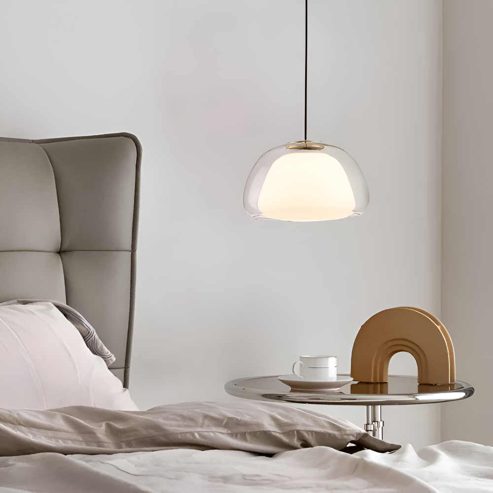 LustreJell - Modern Kräm Glas Pendellampa - Transparent Jelly LED Hänglampa