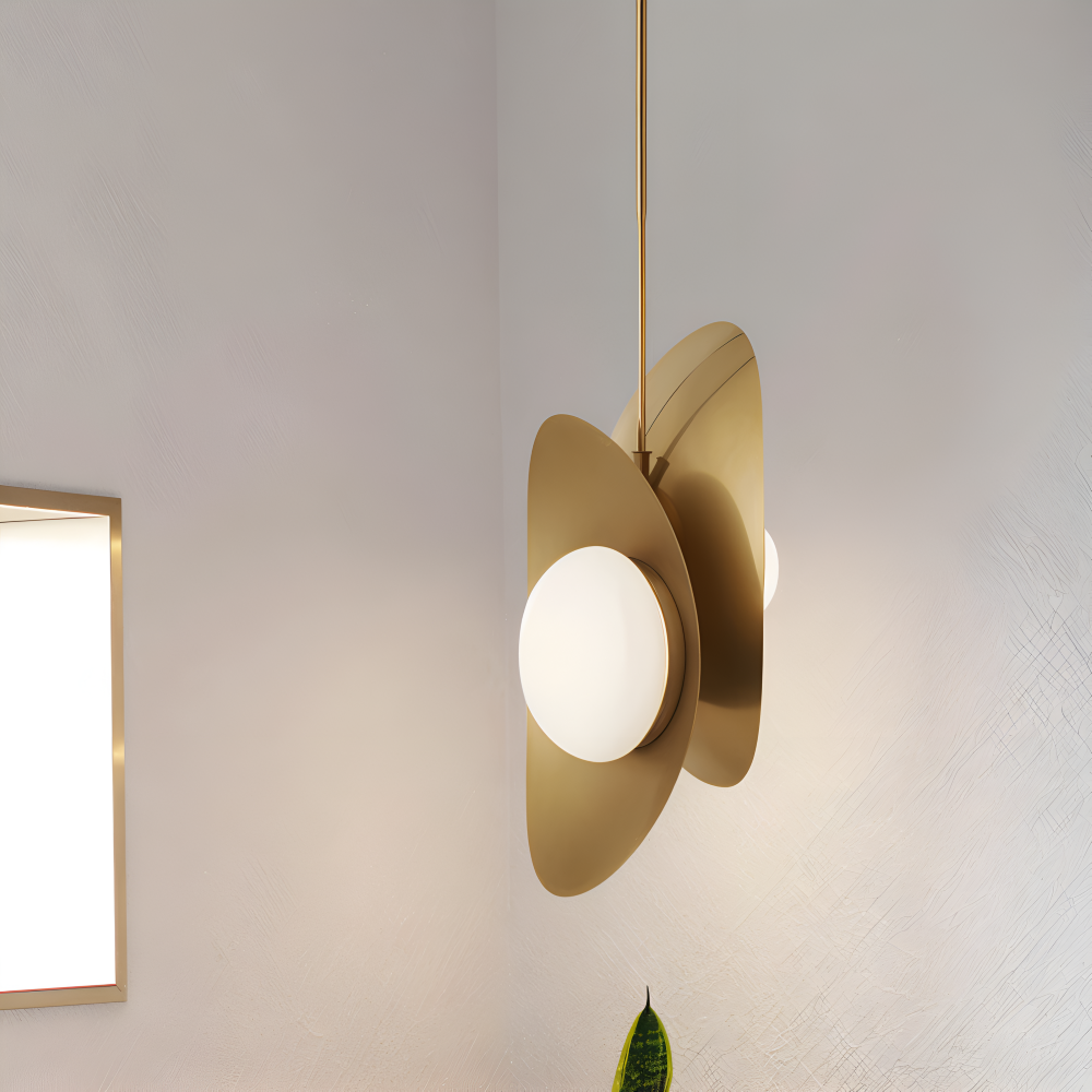 Luxe Pearle Pendellampa - Lyxig Perlgaslampa Metall Hänglampa