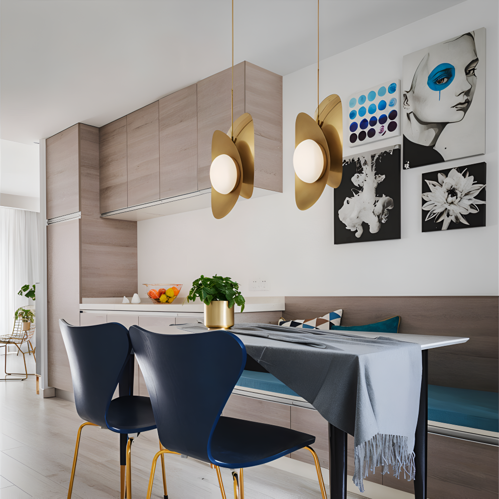 Luxe Pearle Pendellampa - Lyxig Perlgaslampa Metall Hänglampa