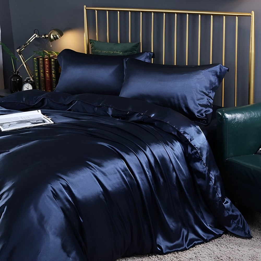 Luxe Silk Påslakan – Exklusivt Påslakanset i Mullbärssilke med 2 Örngott
