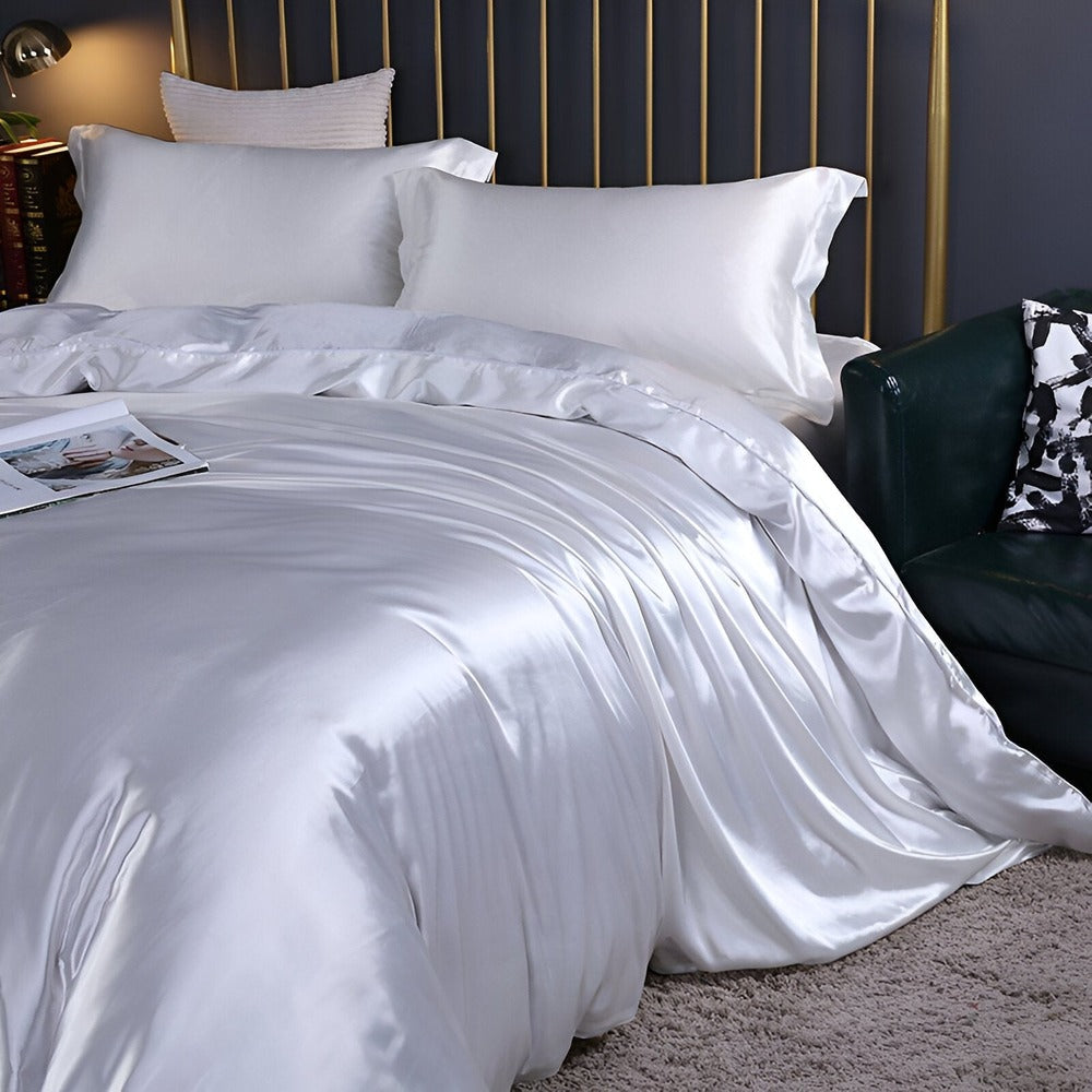 Luxe Silk Påslakan – Exklusivt Påslakanset i Mullbärssilke med 2 Örngott