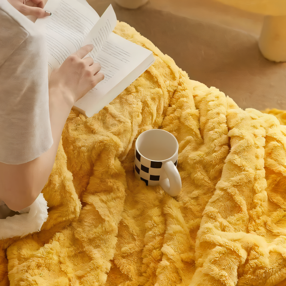 LuxiFaux Ullpläd - Dubbelsidig Plüsch Fleece Överdrag