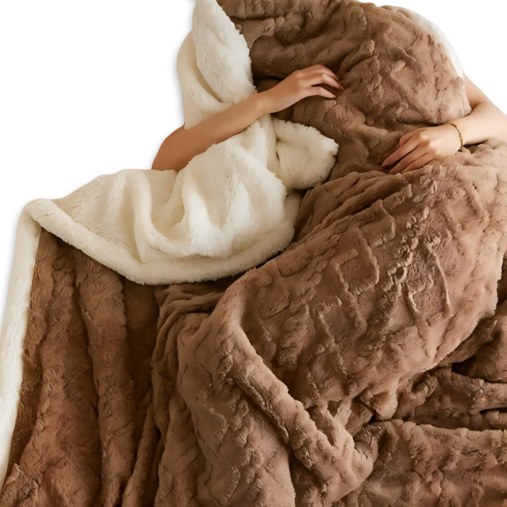 LuxiFaux Ullpläd - Dubbelsidig Plüsch Fleece Överdrag
