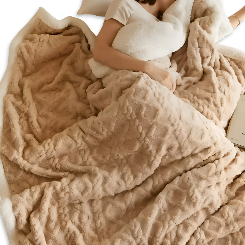 LuxiFaux Ullpläd - Dubbelsidig Plüsch Fleece Överdrag