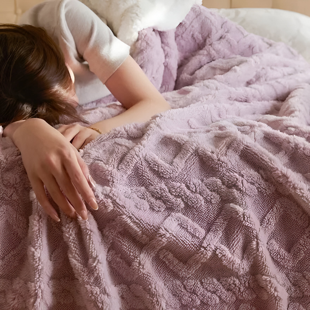 LuxiFaux Ullpläd - Dubbelsidig Plüsch Fleece Överdrag