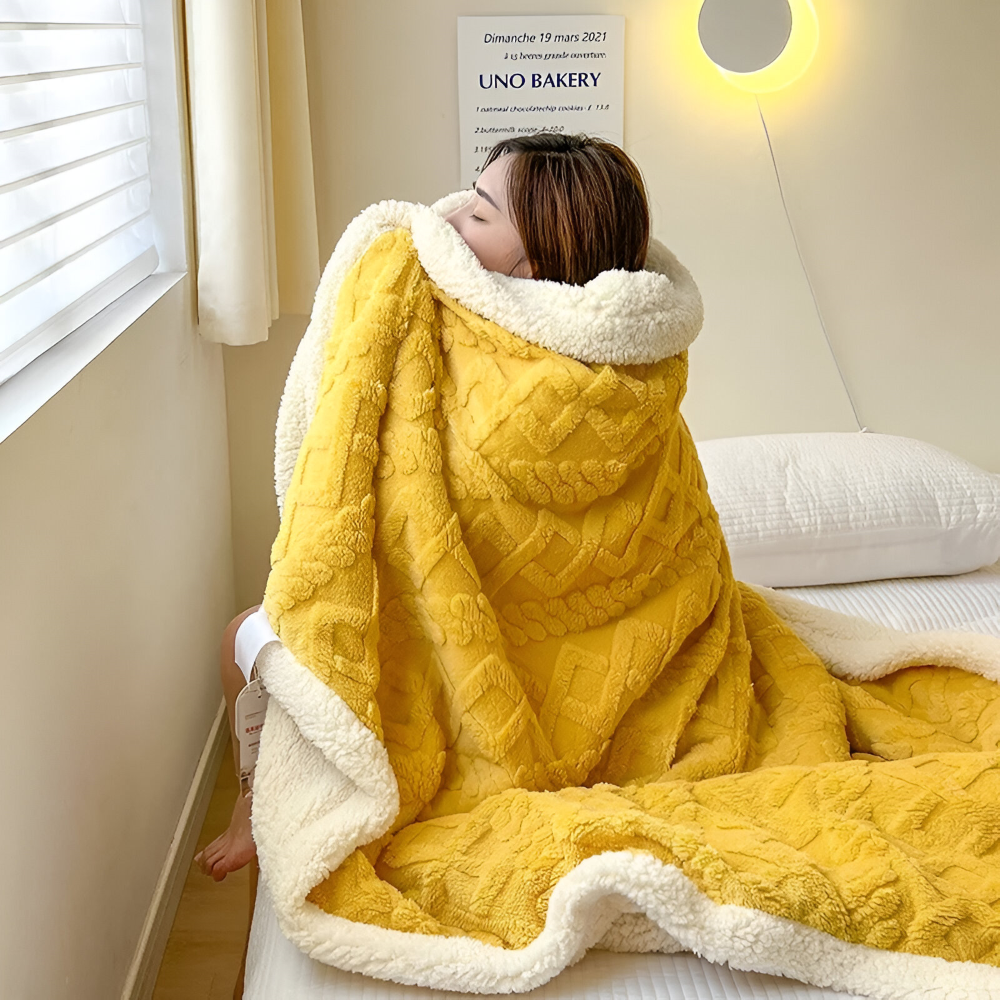 LuxiFaux Ullpläd - Dubbelsidig Plüsch Fleece Överdrag