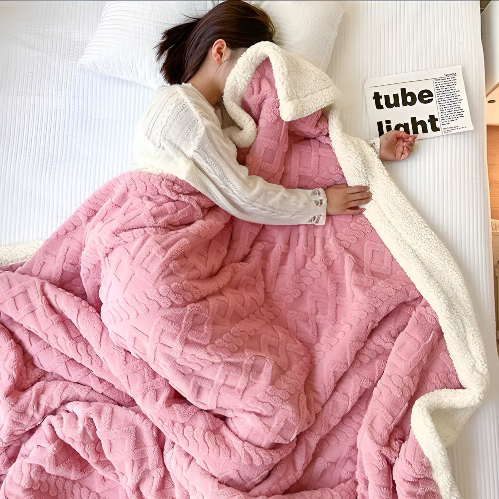 LuxiFaux Ullpläd - Dubbelsidig Plüsch Fleece Överdrag