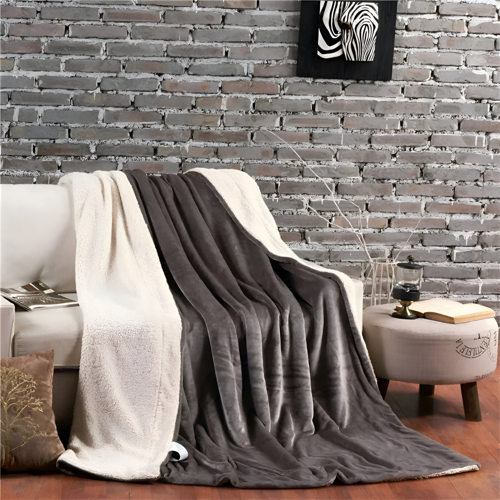 LuxiLayer Plaid - Dubbelsidig fleece och flanell täcke med dragkedja