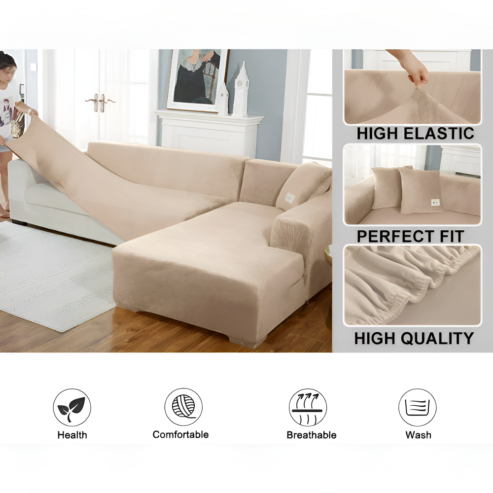 LuxuriFit Sofföverdrag - Mjukt, Elastiskt och Elegant Överdrag för Soffan