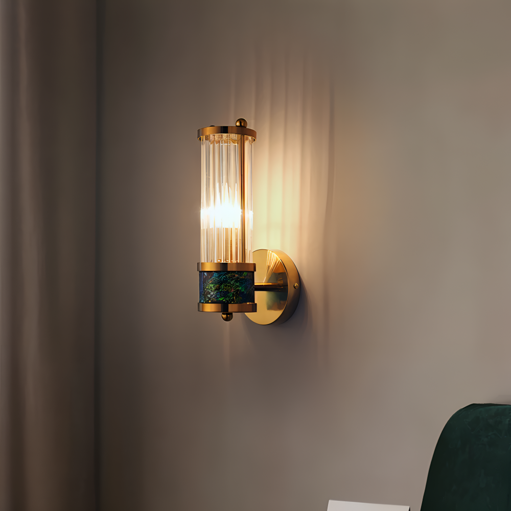 Lyxig Guldkristall Vägglampa - Modern Ribbade Vägglampa - E14 Vägglampor LED