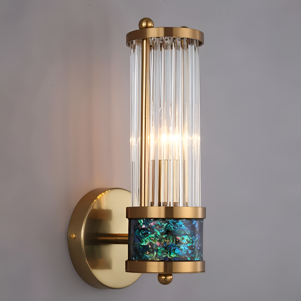 Lyxig Guldkristall Vägglampa - Modern Ribbade Vägglampa - E14 Vägglampor LED