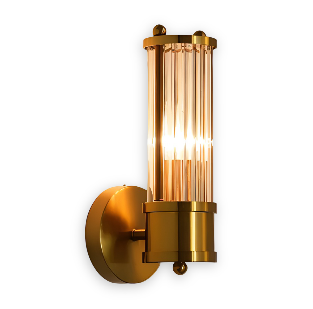 Lyxig Guldkristall Vägglampa - Modern Ribbade Vägglampa - E14 Vägglampor LED