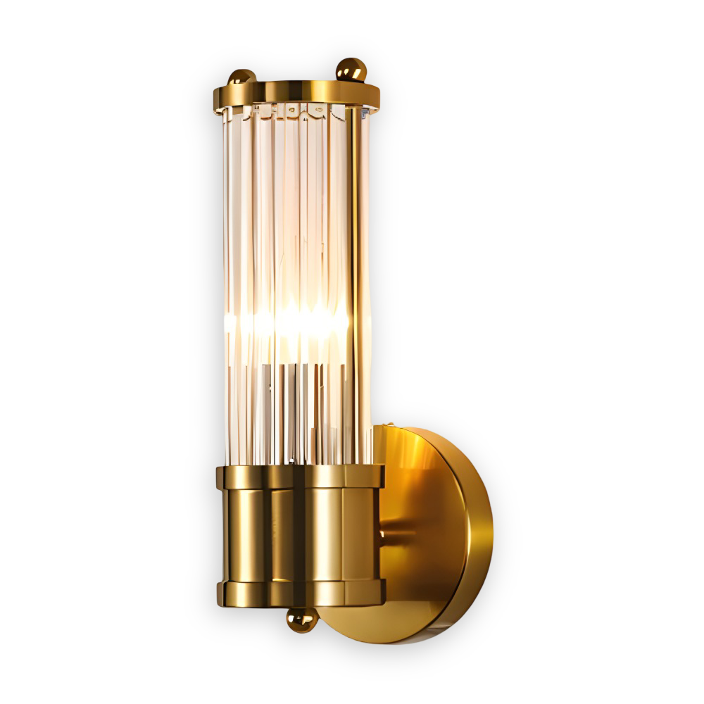 Lyxig Guldkristall Vägglampa - Modern Ribbade Vägglampa - E14 Vägglampor LED