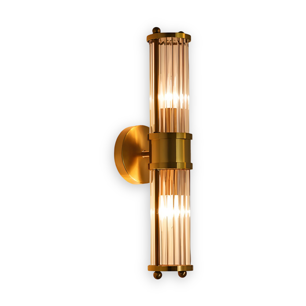 Lyxig Guldkristall Vägglampa - Modern Ribbade Vägglampa - E14 Vägglampor LED