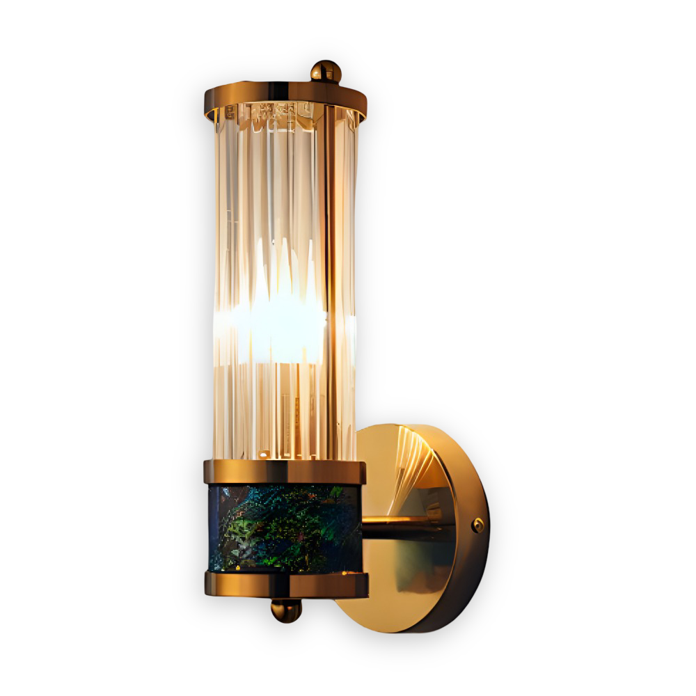 Lyxig Guldkristall Vägglampa - Modern Ribbade Vägglampa - E14 Vägglampor LED