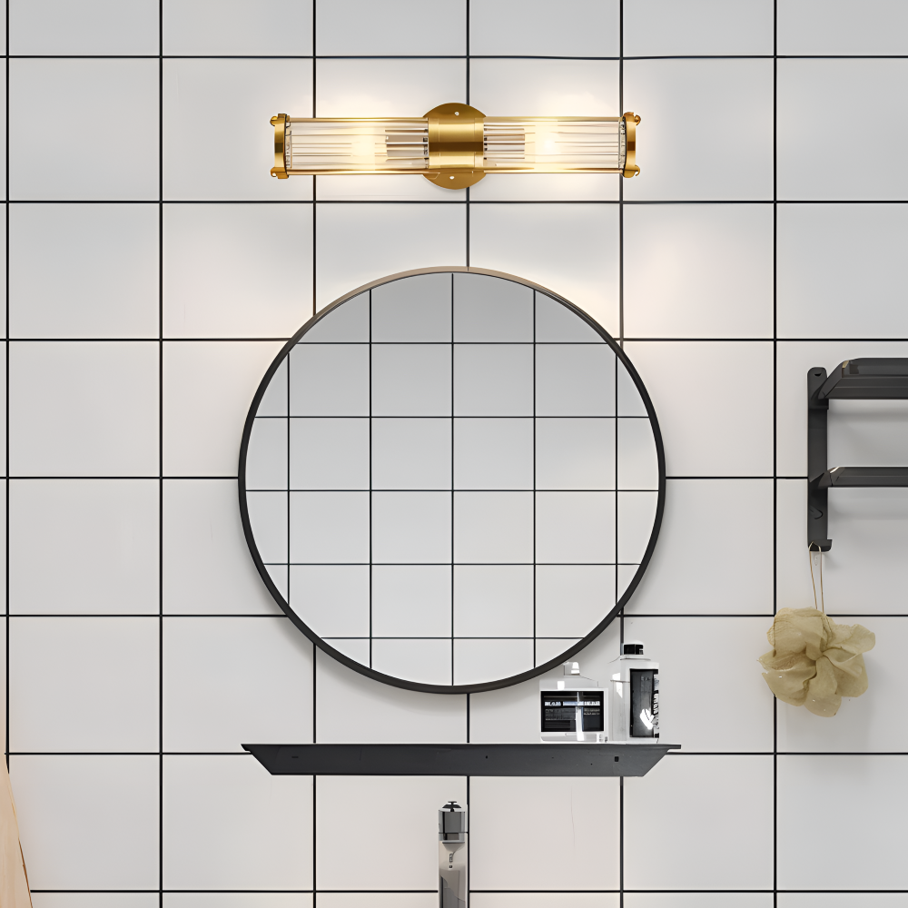 Lyxig Guldkristall Vägglampa - Modern Ribbade Vägglampa - E14 Vägglampor LED