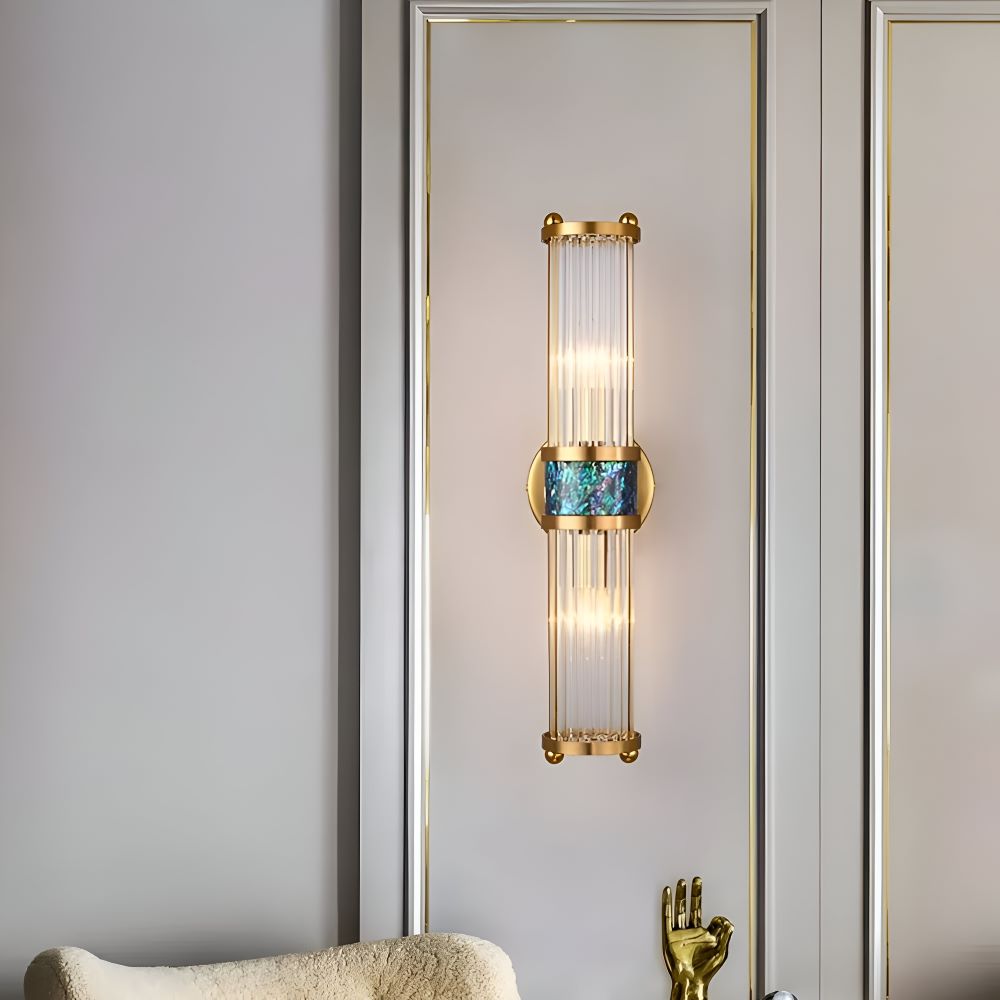 Lyxig Guldkristall Vägglampa - Modern Ribbade Vägglampa - E14 Vägglampor LED