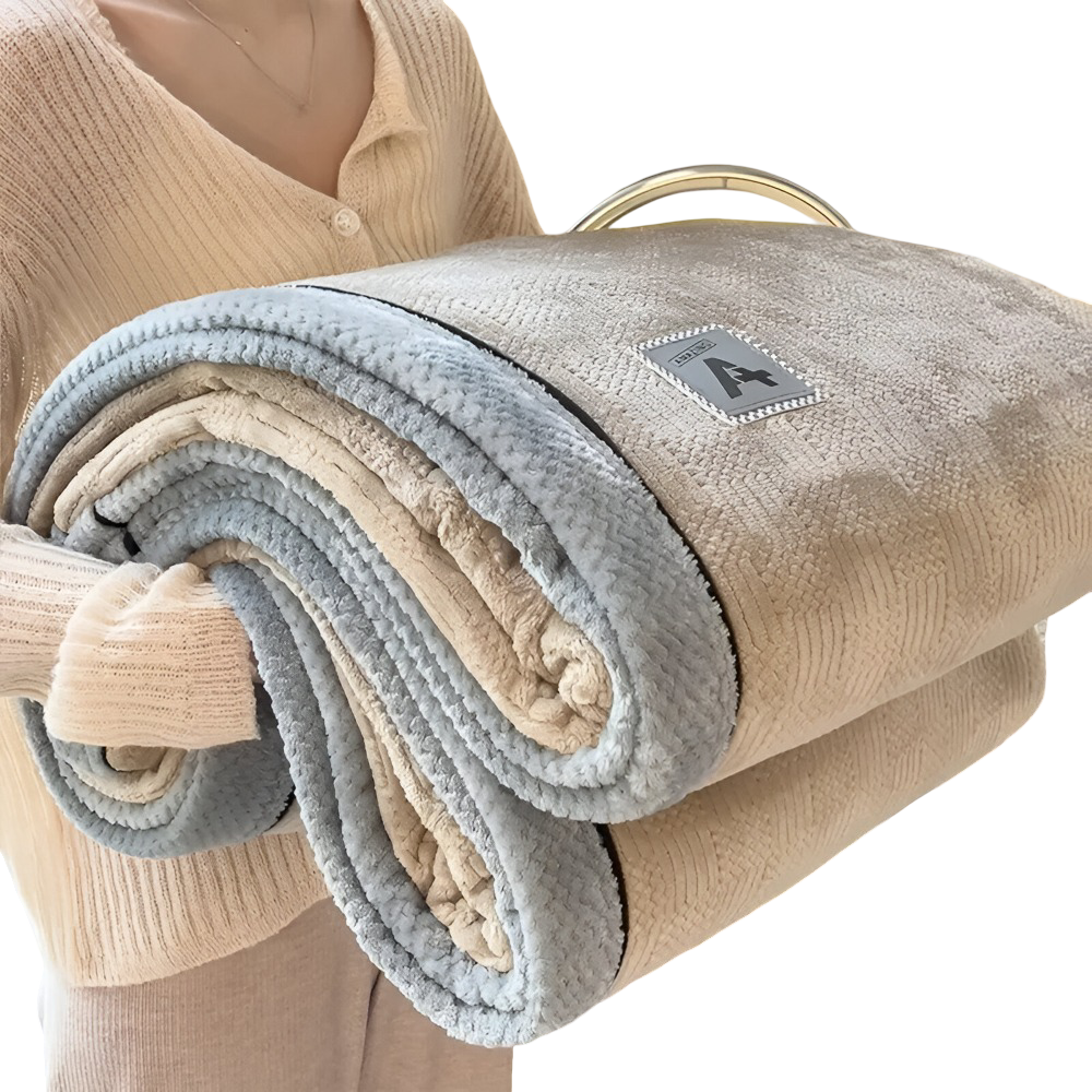Lyxig Sammet Polyester Filt - Stilig Mönstrad Filt