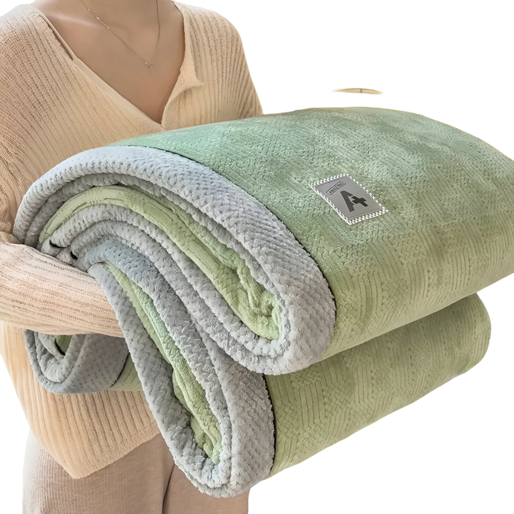 Lyxig Sammet Polyester Filt - Stilig Mönstrad Filt