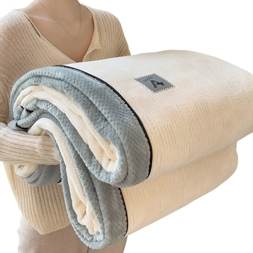 Lyxig Sammet Polyester Filt - Stilig Mönstrad Filt