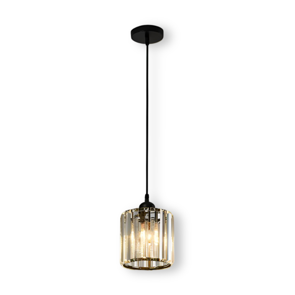 MagesticSpark Pendellampa - Svart Guld Pendellampa Fyrkantig - Kristall Hängande Dekorationer Lampa