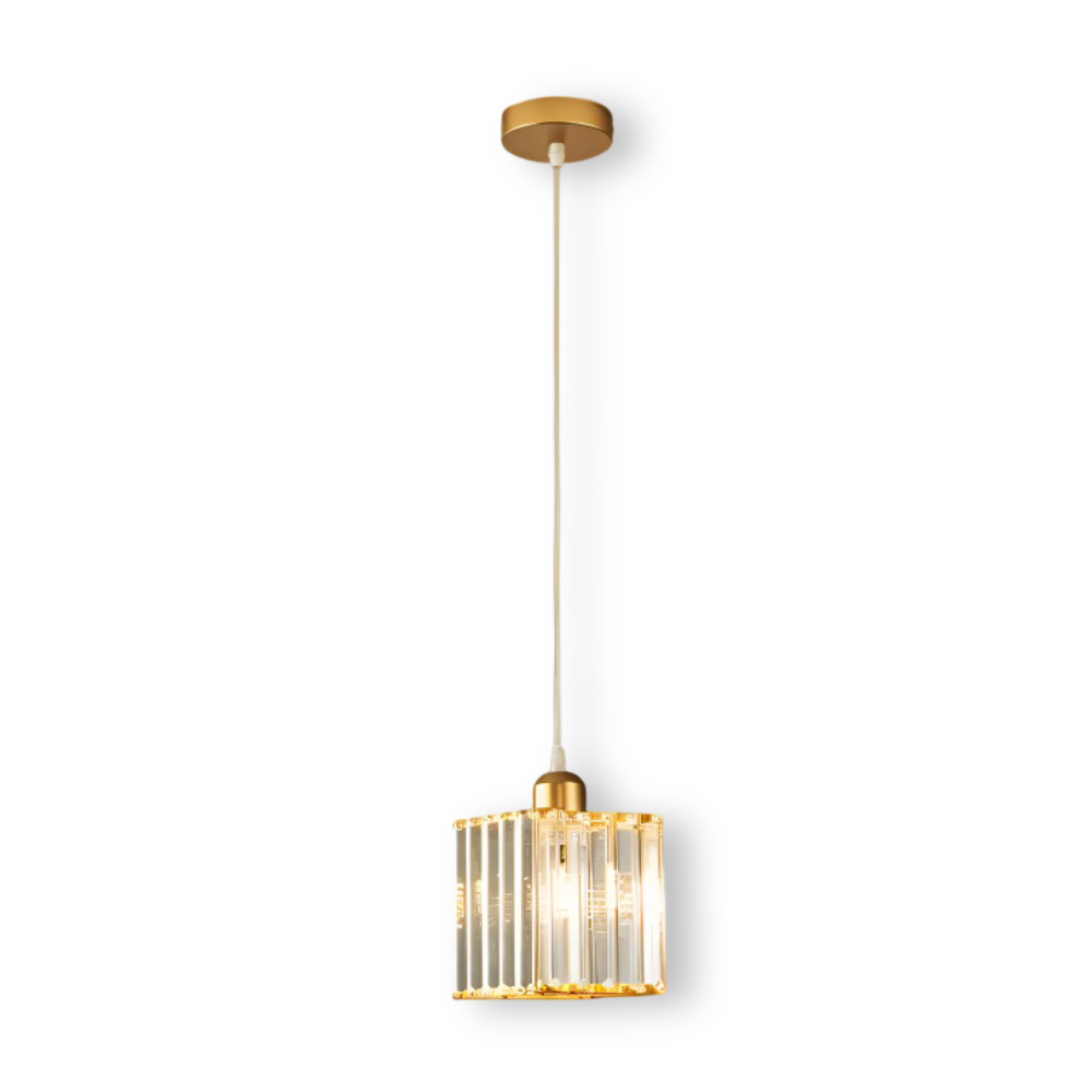 MagesticSpark Pendellampa - Svart Guld Pendellampa Fyrkantig - Kristall Hängande Dekorationer Lampa