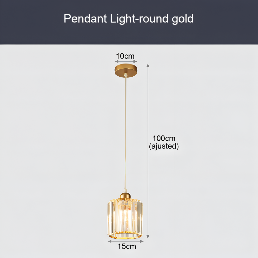MagesticSpark Pendellampa - Svart Guld Pendellampa Fyrkantig - Kristall Hängande Dekorationer Lampa