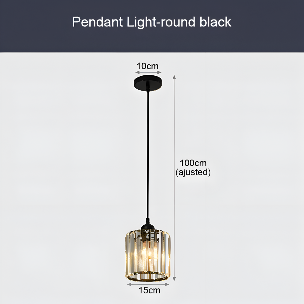 MagesticSpark Pendellampa - Svart Guld Pendellampa Fyrkantig - Kristall Hängande Dekorationer Lampa