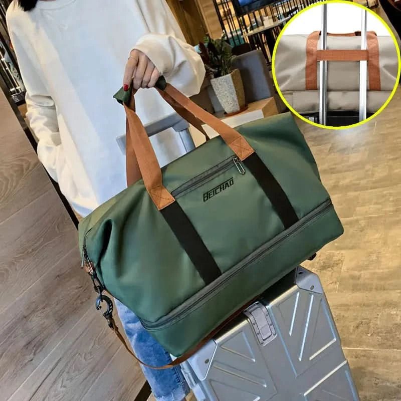 Mångsidig Sportväska För Kvinnor - Högkvalitativ Nylonduffel I Svart För Fitness Och Resor 5