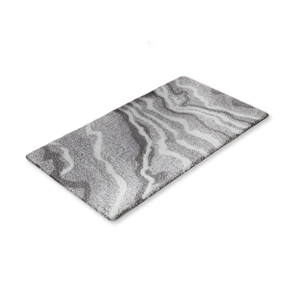 Marmor Design Plüsch Rutschfeste Badematte - Absorbent Polyester Rektangulär Badrug