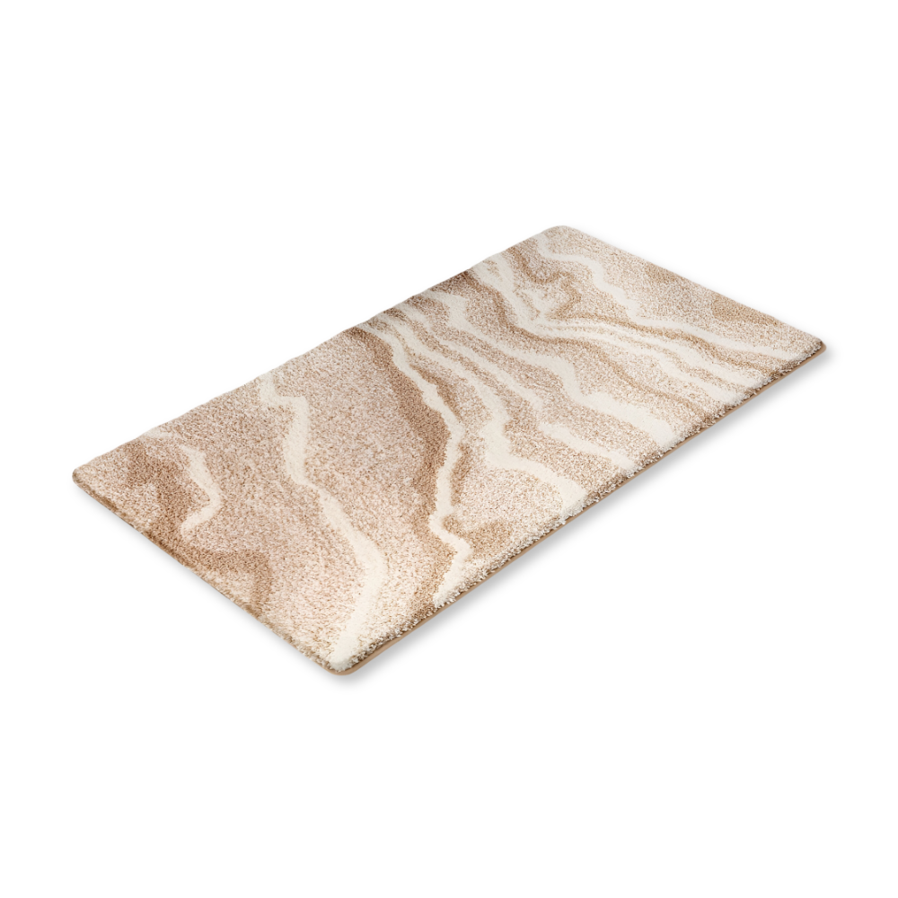 Marmor Design Plüsch Rutschfeste Badematte - Absorbent Polyester Rektangulär Badrug