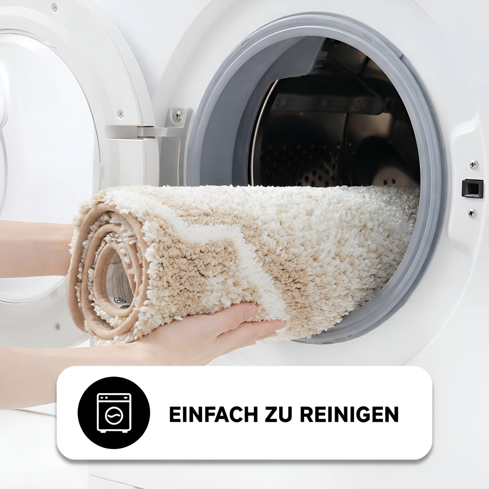 Marmor Design Plüsch Rutschfeste Badematte - Absorbent Polyester Rektangulär Badrug