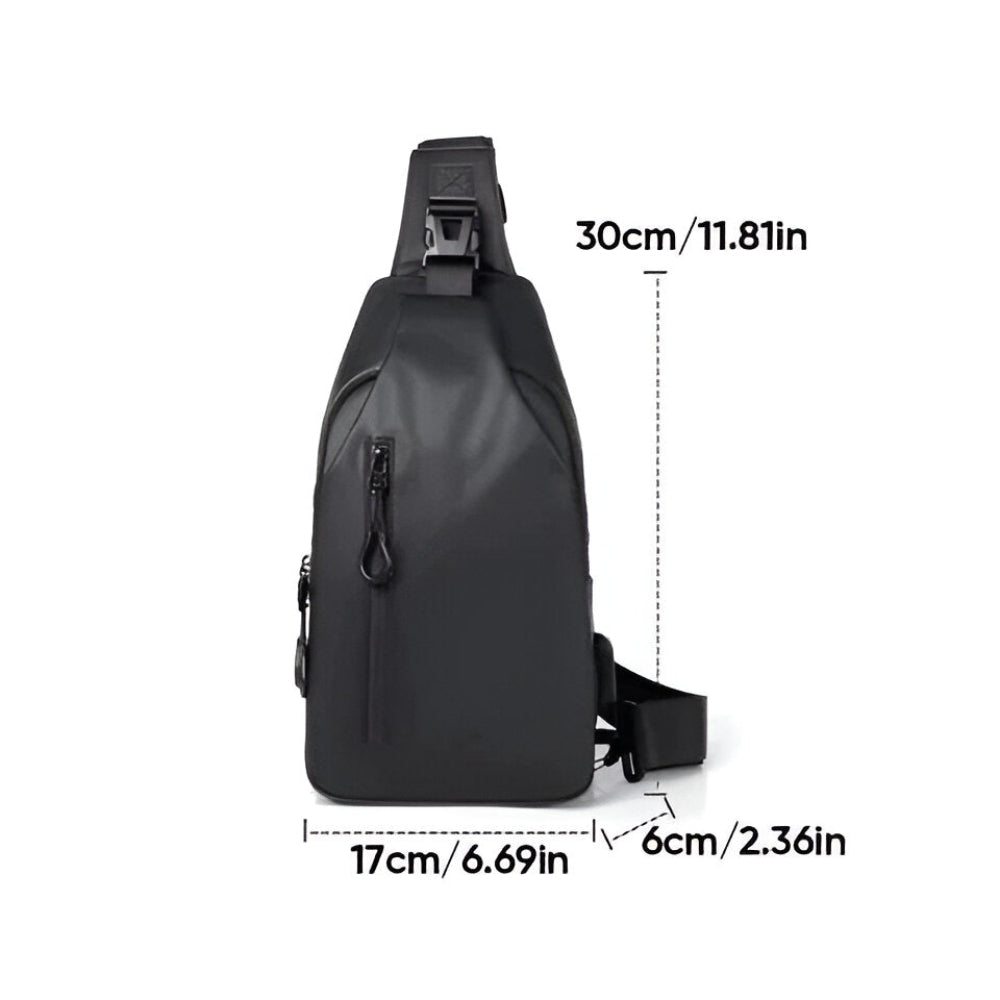 MetroFlex Crossbody Bag - Justerbar Cross Body Bag för Män - Moderiktig Crossbody Bag Svart