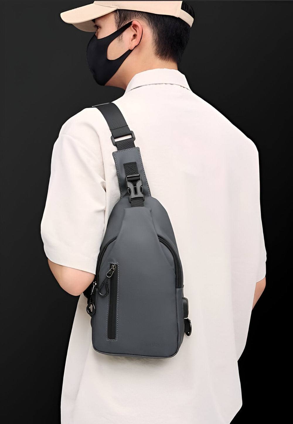 MetroFlex Crossbody Bag - Justerbar Cross Body Bag för Män - Moderiktig Crossbody Bag Svart