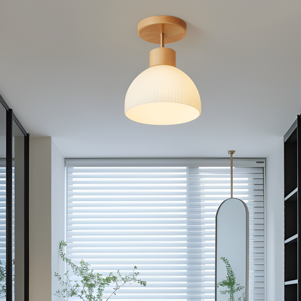 MidFlash - Nordic Aisle Taklampa - Ribbad LED Taklampa i Glas