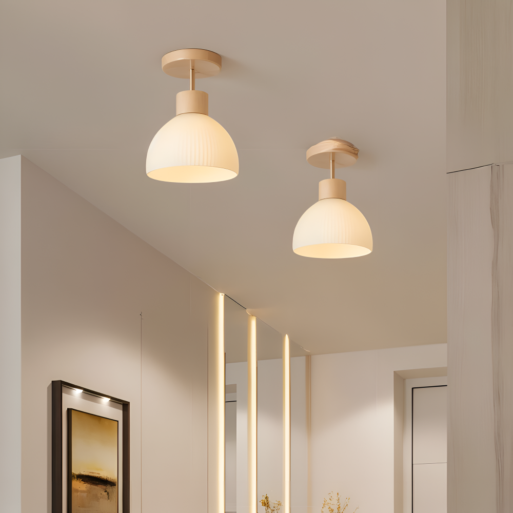 MidFlash - Nordic Aisle Taklampa - Ribbad LED Taklampa i Glas